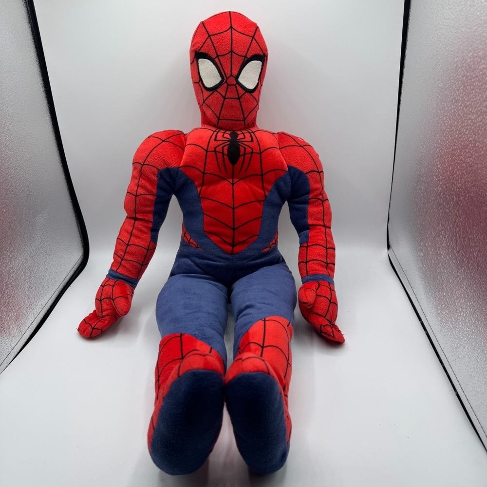 Marvel Spider-Man Plush Doll 24" Jay Franco & Sons Red Blue Stuffed Toy